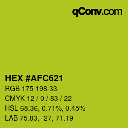Color code: HEX #AFC621 | qconv.com