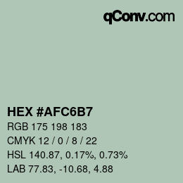 カラーコード: HEX #AFC6B7 | qconv.com