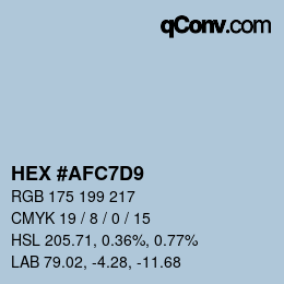 Color code: HEX #AFC7D9 | qconv.com