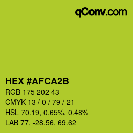 颜色代码: HEX #AFCA2B | qconv.com