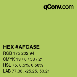 Color code: HEX #AFCA5E | qconv.com