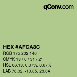 Color code: HEX #AFCA8C | qconv.com
