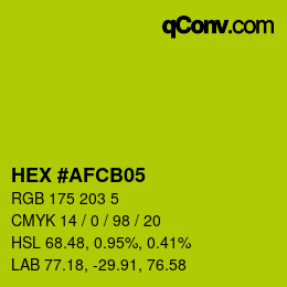 Color code: HEX #AFCB05 | qconv.com