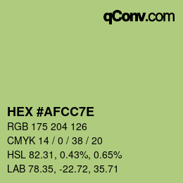 Color code: HEX #AFCC7E | qconv.com
