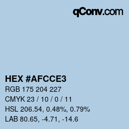 Color code: HEX #AFCCE3 | qconv.com