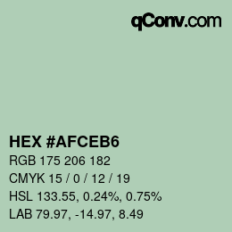 Color code: HEX #AFCEB6 | qconv.com