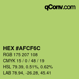 Color code: HEX #AFCF6C | qconv.com