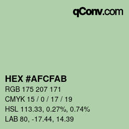 Código de color: HEX #AFCFAB | qconv.com
