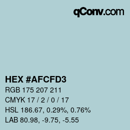 カラーコード: HEX #AFCFD3 | qconv.com