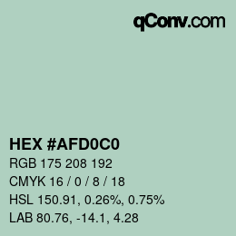 颜色代码: HEX #AFD0C0 | qconv.com