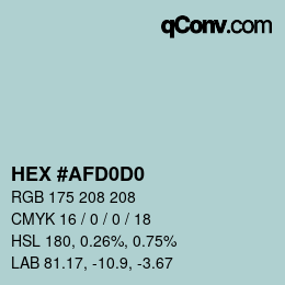Color code: HEX #AFD0D0 | qconv.com