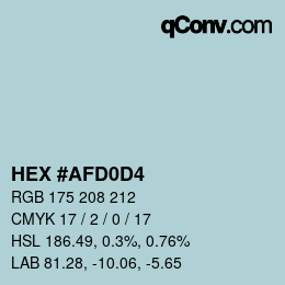 Color code: HEX #AFD0D4 | qconv.com