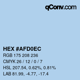 カラーコード: HEX #AFD0EC | qconv.com