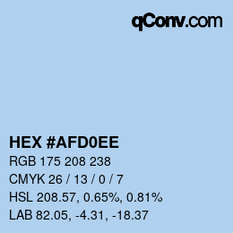 Color code: HEX #AFD0EE | qconv.com