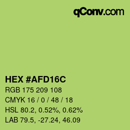 カラーコード: HEX #AFD16C | qconv.com