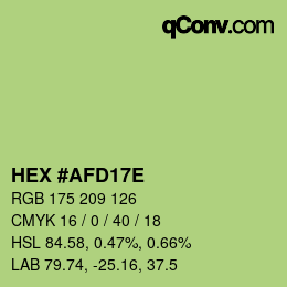 Color code: HEX #AFD17E | qconv.com