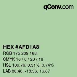 Color code: HEX #AFD1A8 | qconv.com