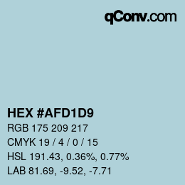 Color code: HEX #AFD1D9 | qconv.com