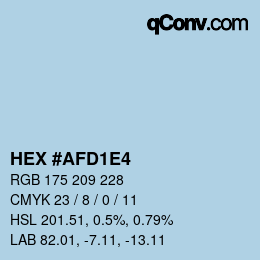 Color code: HEX #AFD1E4 | qconv.com