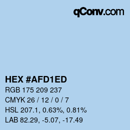 Color code: HEX #AFD1ED | qconv.com