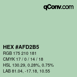 Color code: HEX #AFD2B5 | qconv.com