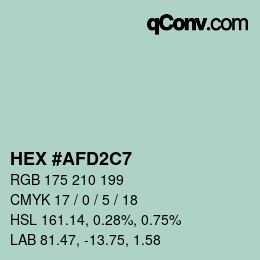 カラーコード: HEX #AFD2C7 | qconv.com