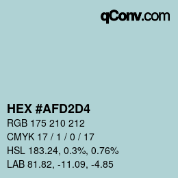 Color code: HEX #AFD2D4 | qconv.com
