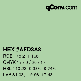 Color code: HEX #AFD3A8 | qconv.com