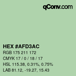 カラーコード: HEX #AFD3AC | qconv.com