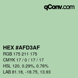 カラーコード: HEX #AFD3AF | qconv.com