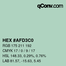 Farbcode: HEX #AFD3C0 | qconv.com