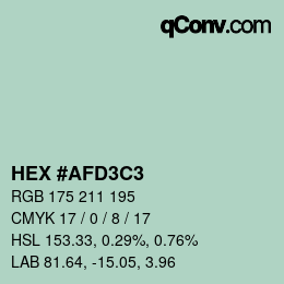 Color code: HEX #AFD3C3 | qconv.com