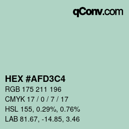 Color code: HEX #AFD3C4 | qconv.com