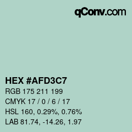 カラーコード: HEX #AFD3C7 | qconv.com