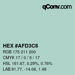 Color code: HEX #AFD3C8 | qconv.com