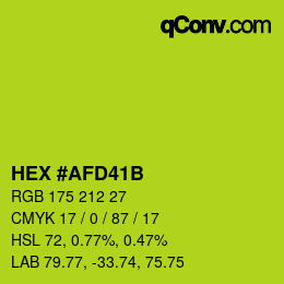 Color code: HEX #AFD41B | qconv.com