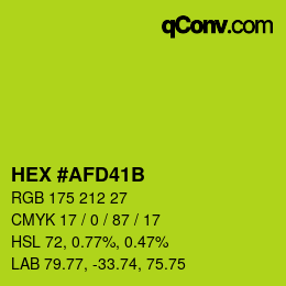 Color code: HEX #AFD41B | qconv.com