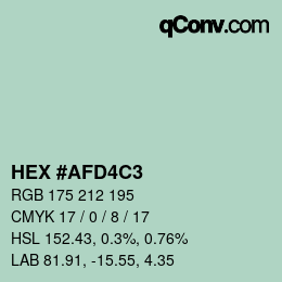 カラーコード: HEX #AFD4C3 | qconv.com