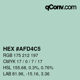 颜色代码: HEX #AFD4C5 | qconv.com