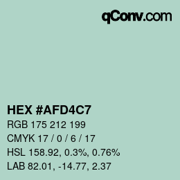 Color code: HEX #AFD4C7 | qconv.com