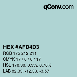 Color code: HEX #AFD4D3 | qconv.com