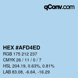 カラーコード: HEX #AFD4ED | qconv.com