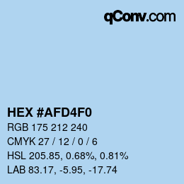 カラーコード: HEX #AFD4F0 | qconv.com