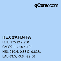 Color code: HEX #AFD4FA | qconv.com