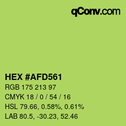 Color code: HEX #AFD561 | qconv.com