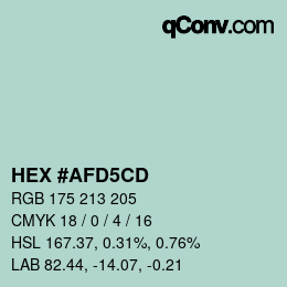 颜色代码: HEX #AFD5CD | qconv.com