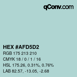Color code: HEX #AFD5D2 | qconv.com