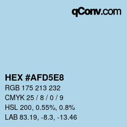 カラーコード: HEX #AFD5E8 | qconv.com