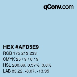 Color code: HEX #AFD5E9 | qconv.com