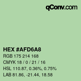 Color code: HEX #AFD6A8 | qconv.com